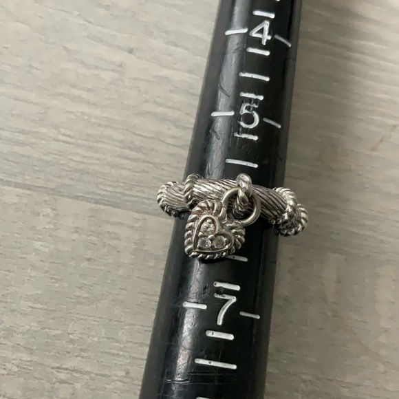Judith Ripka heart charm ring - Picture 1 of 6